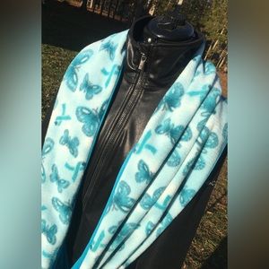 Blue Ribbon Fleece Double Sided Adult Infinity Scarf
